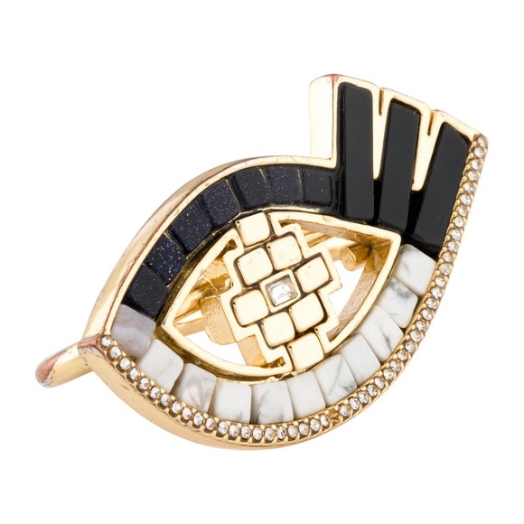 MAWI Jewelry - Mawi London Evil Eye Double-Finger Ring – Gold Mosaic